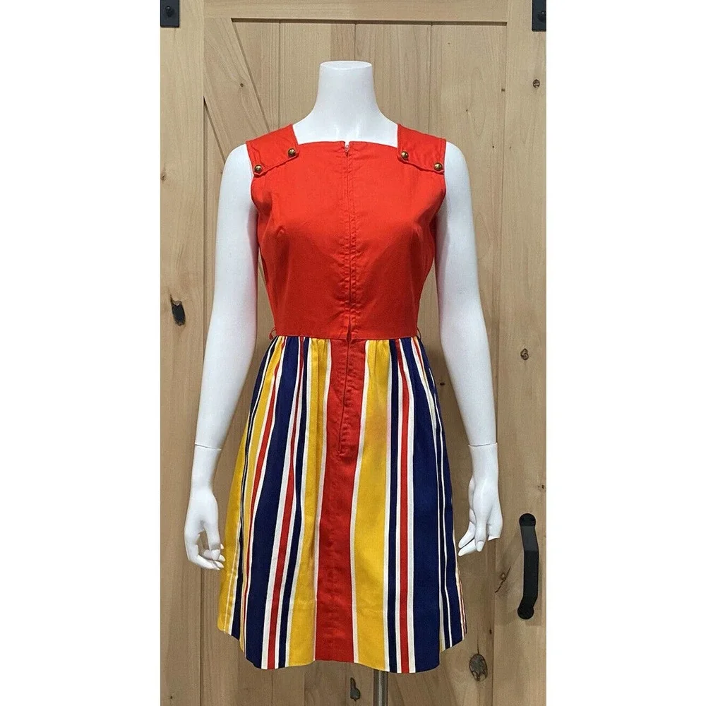 Vintage Mod Hippie Swirl Sleeveless Dress - Picture 2 of 11
